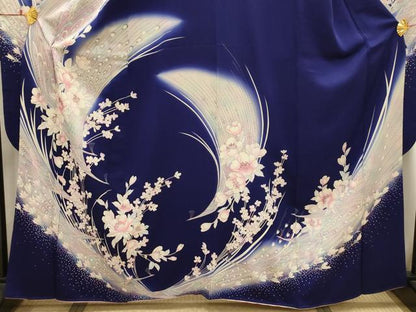平和屋着物■豪華振袖　孔雀花文　暈し染め　金銀彩　正絹　逸品　AABK0387ck
