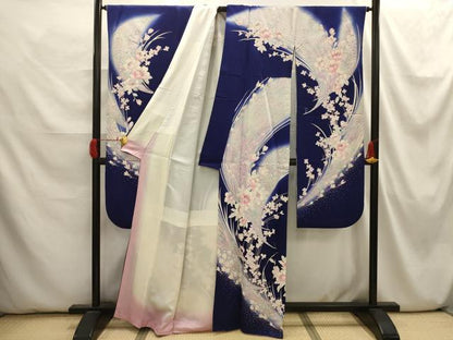 平和屋着物■豪華振袖　孔雀花文　暈し染め　金銀彩　正絹　逸品　AABK0387ck