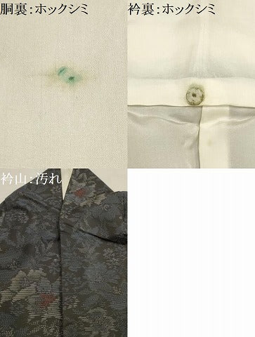 平和屋着物■本場大島紬 草花文 正絹 逸品 AABI3877sx