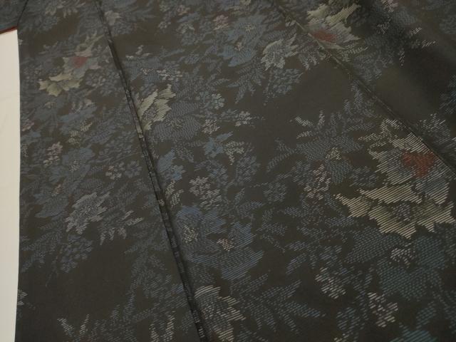 平和屋着物■本場大島紬 草花文 正絹 逸品 AABI3877sx