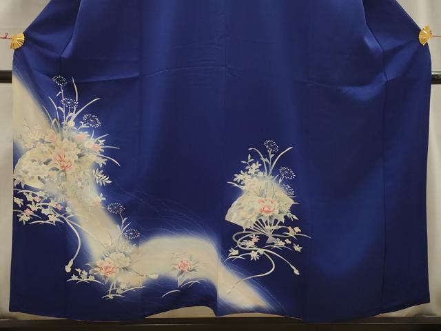 平和屋着物□訪問着 流水扇面花文 暈し染め 正絹 逸品 AABI3881sx