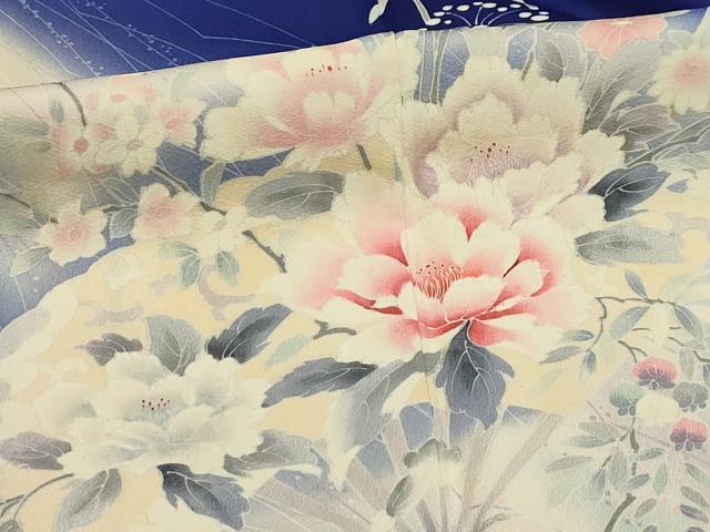 平和屋着物□訪問着 流水扇面花文 暈し染め 正絹 逸品 AABI3881sx