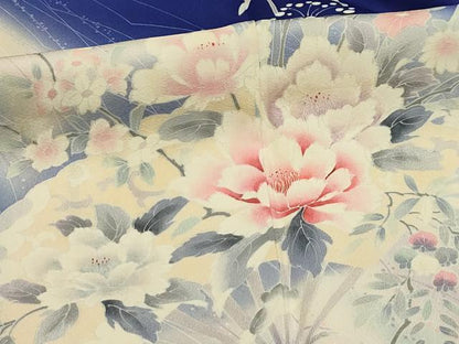 平和屋着物■訪問着　流水扇面花文　暈し染め　正絹　逸品　AABI3881sx