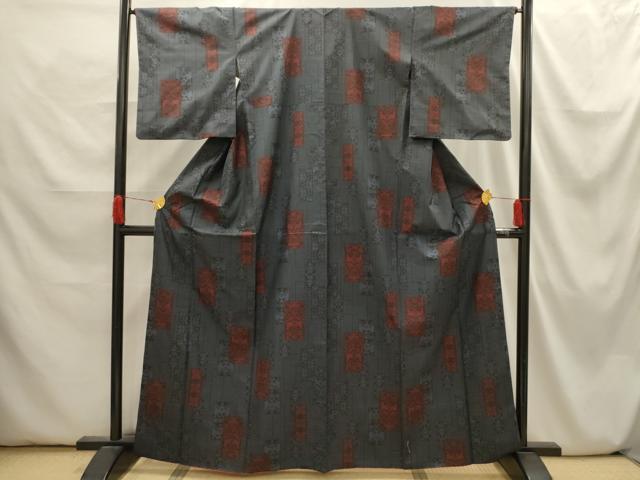 平和屋着物▽上質な紬　単衣　切嵌文　正絹　逸品　AABB2058fy 平和屋着物▽上質な紬 単衣 風景人物文 正絹 逸品 AABB2188fy 【公式通販】
