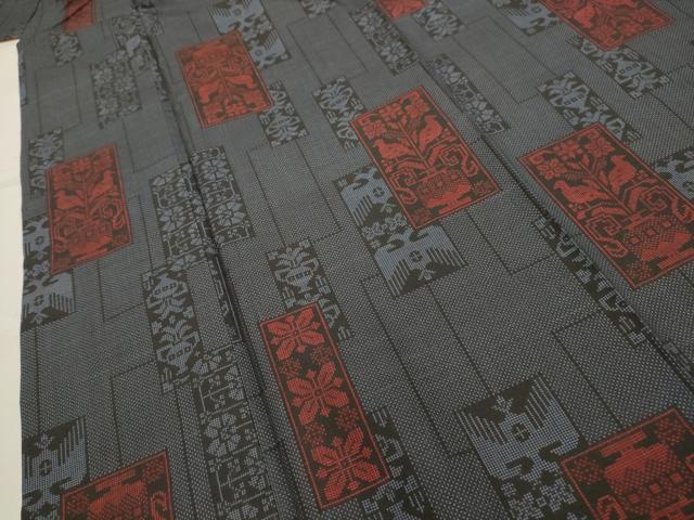 平和屋着物▽上質な紬　単衣　横段文　正絹　逸品　AABA9532jh 楽天市場】平和屋着物▽平本生紬 小千谷紬 単衣 横段文 証紙付き 正絹