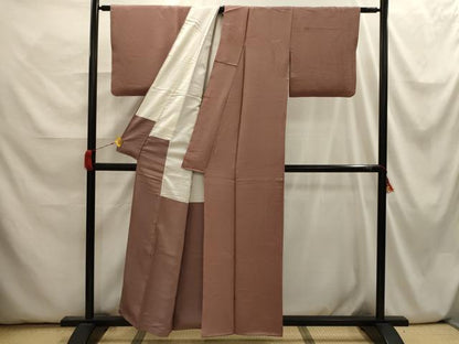 平和屋着物■上質な色無地 霞鳥花地紋 鴇浅葱色 正絹 逸品 AABI3885sx