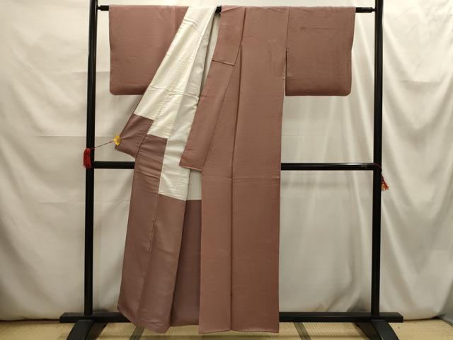 平和屋着物■上質な色無地 霞鳥花地紋 鴇浅葱色 正絹 逸品 AABI3885sx