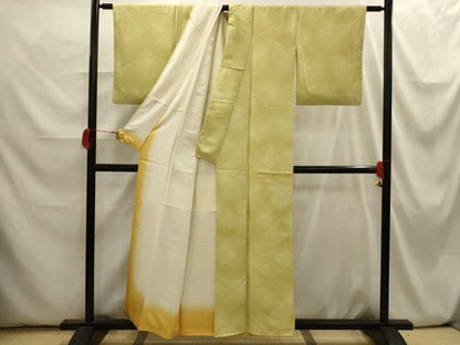 平和屋着物■上質な小紋 松葉菱地紋 暈し染め 正絹 逸品 AABI3888sx