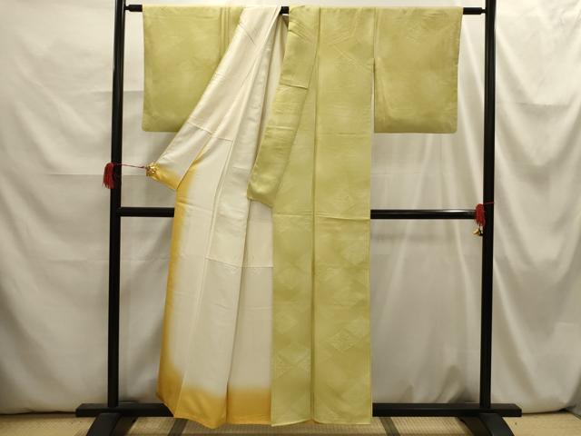 平和屋着物■上質な小紋 松葉菱地紋 暈し染め 正絹 逸品 AABI3888sx