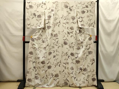 平和屋着物■上質な小紋 更紗花文 正絹 逸品 AABI3891sx