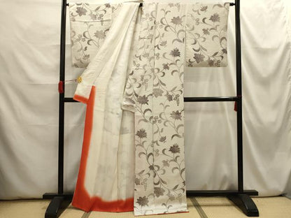 平和屋着物■上質な小紋 更紗花文 正絹 逸品 AABI3891sx