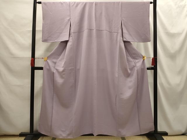 平和屋着物■上質な色無地　紋意匠　牡丹鼠色　正絹　逸品　AABI3893sx