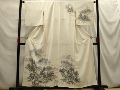 平和屋着物■訪問着　風景文　暈し染め　正絹　逸品　AABI3896sx