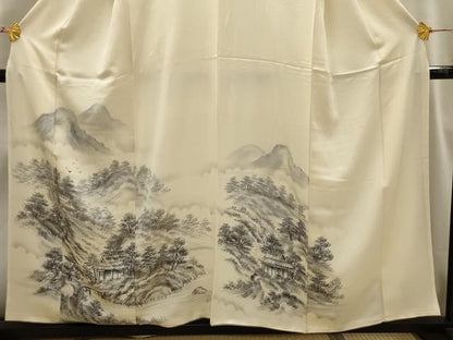 平和屋着物■訪問着　風景文　暈し染め　正絹　逸品　AABI3896sx