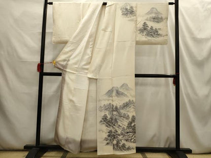 平和屋着物■訪問着　風景文　暈し染め　正絹　逸品　AABI3896sx
