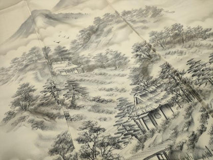 平和屋着物■訪問着　風景文　暈し染め　正絹　逸品　AABI3896sx