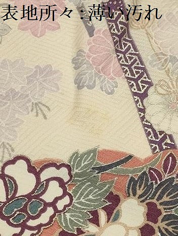 平和屋着物■上質な小紋　雲取り花文　金銀彩　正絹　逸品　AABI3902sx
