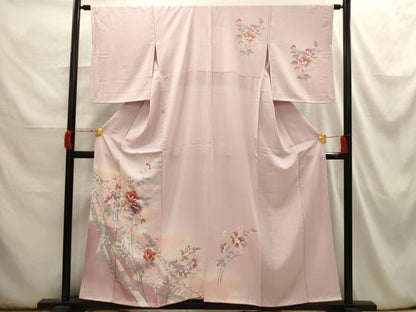 平和屋着物■訪問着　鬘帯花文　暈し染め　金彩　正絹　逸品　AABI3906sx