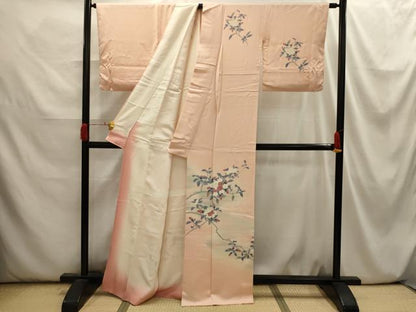 平和屋着物■訪問着　枝花文　暈し染め　正絹　逸品　AABI3909sx