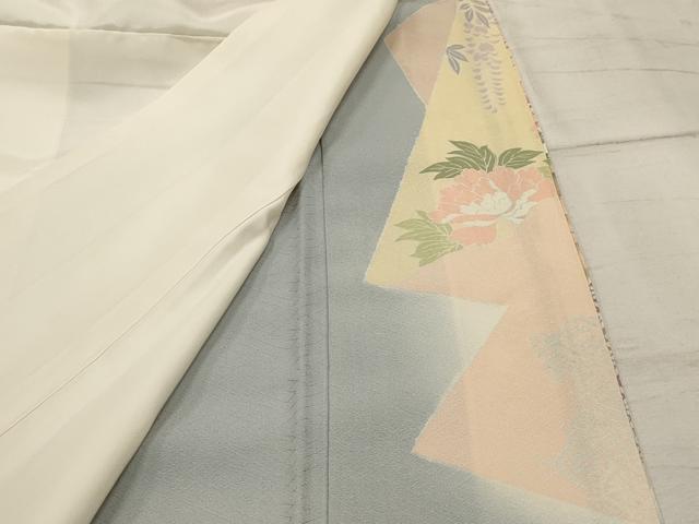 平和屋着物■豪華色留袖　駒刺繍　孔雀花文　暈し染め　金彩　正絹　逸品　AABI3910sx