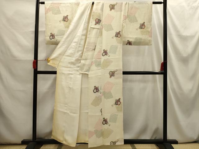 平和屋着物■上質な小紋　色紙重ね御所車文　正絹　逸品　AABI3914sx
