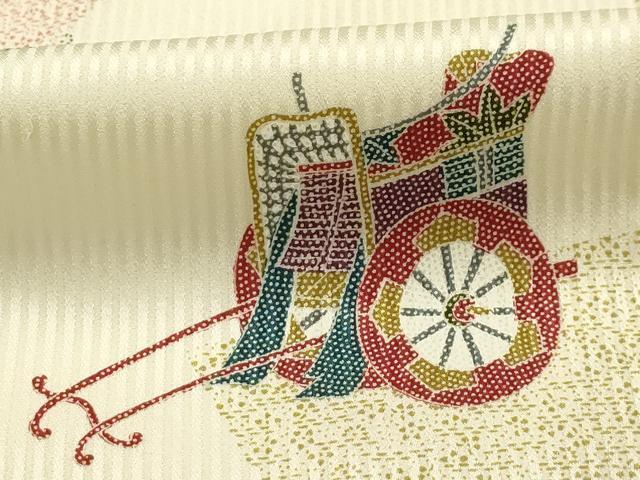 平和屋着物■上質な小紋　色紙重ね御所車文　正絹　逸品　AABI3914sx