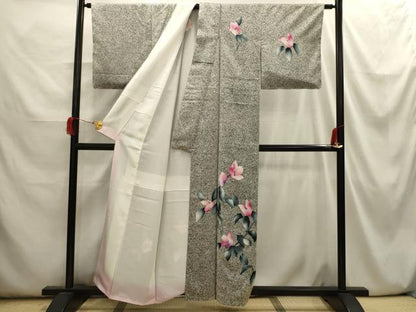 平和屋着物■訪問着　草花文　正絹　逸品　AABI3915sx