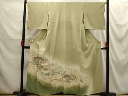 平和屋着物■豪華色留袖　寿光織　人物風景文　暈し染め　金糸　正絹　逸品　AABI3918sx