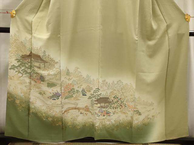 平和屋着物■豪華色留袖　寿光織　人物風景文　暈し染め　金糸　正絹　逸品　AABI3918sx