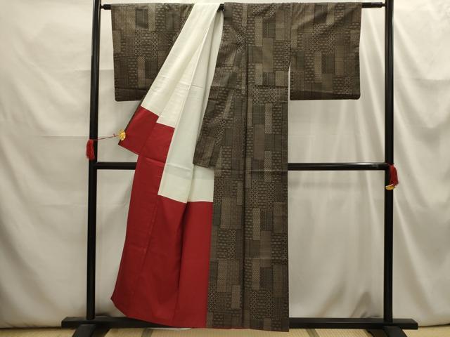 平和屋着物■本場大島紬 吉祥短冊文 正絹 逸品 AABI3921sx