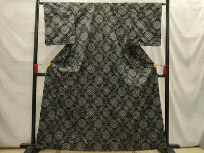 平和屋着物■上質な紬　流水花文　正絹　逸品　AABI3923sx