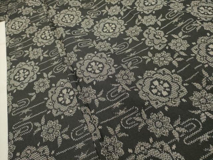 平和屋着物■上質な紬　流水花文　正絹　逸品　AABI3923sx