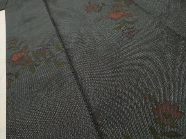 平和屋着物■本場大島紬　更紗花文　正絹　逸品　AABI3924sx