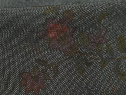 平和屋着物■本場大島紬　更紗花文　正絹　逸品　AABI3924sx
