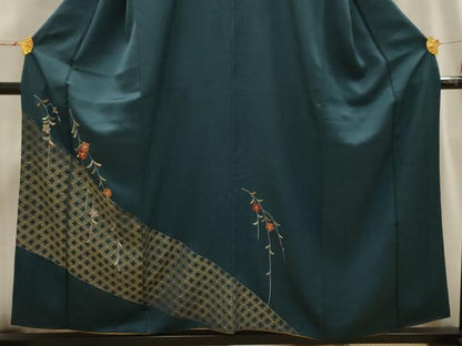 平和屋着物■訪問着 駒刺繍 七宝枝垂れ花文 正絹 逸品 AABI3925sx