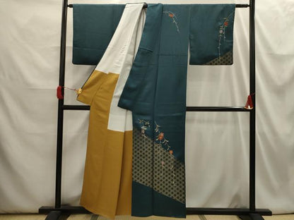 平和屋着物■訪問着 駒刺繍 七宝枝垂れ花文 正絹 逸品 AABI3925sx