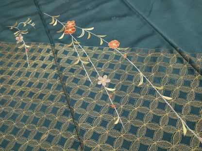 平和屋着物■訪問着 駒刺繍 七宝枝垂れ花文 正絹 逸品 AABI3925sx