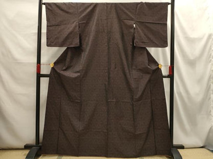 平和屋着物■本場大島紬 麻の葉文様 正絹 逸品 AABI3928sx