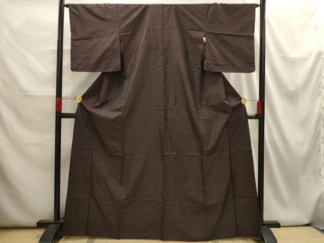平和屋着物■本場大島紬 麻の葉文様 正絹 逸品 AABI3928sx