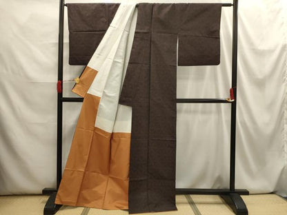 平和屋着物■本場大島紬 麻の葉文様 正絹 逸品 AABI3928sx