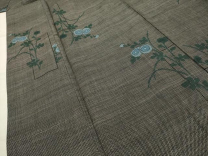 平和屋着物■本場大島紬 7マルキ 草花文 正絹 逸品 AABI3930sx