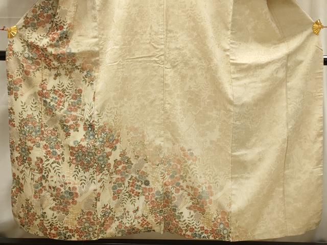 平和屋着物■訪問着　草花文　金糸　正絹　逸品　AABI3933sx