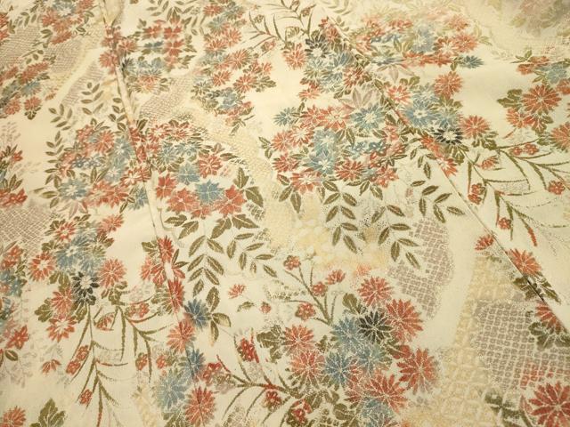 平和屋着物■訪問着　草花文　金糸　正絹　逸品　AABI3933sx