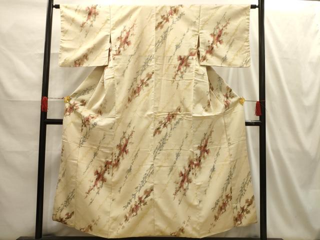 平和屋着物■上質な小紋 霞文 金糸 正絹 逸品 AABI3936sx
