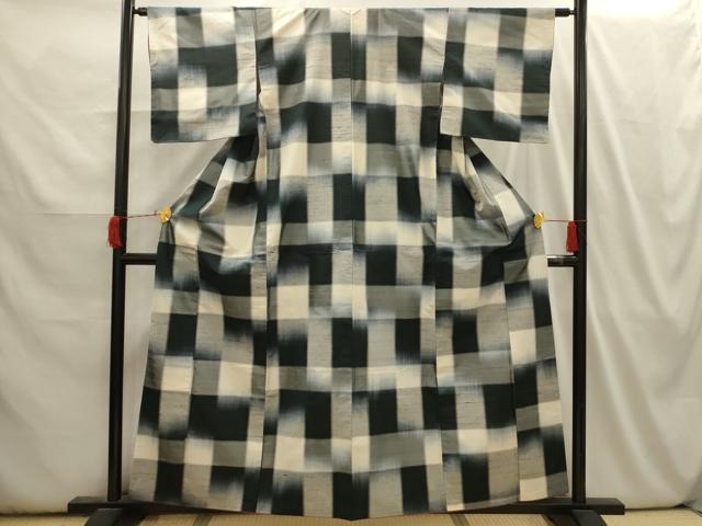 平和屋着物■上質な紬 変わり格子 正絹 逸品 AABI3941sx