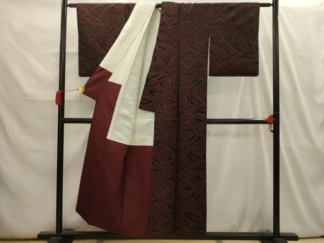 平和屋着物■上質な紬　抽象文様　正絹　逸品　AABI3942sx