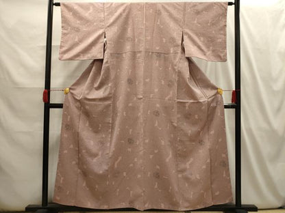 平和屋着物■上質な小紋　花絵皿文　正絹　逸品　AABI3943sx
