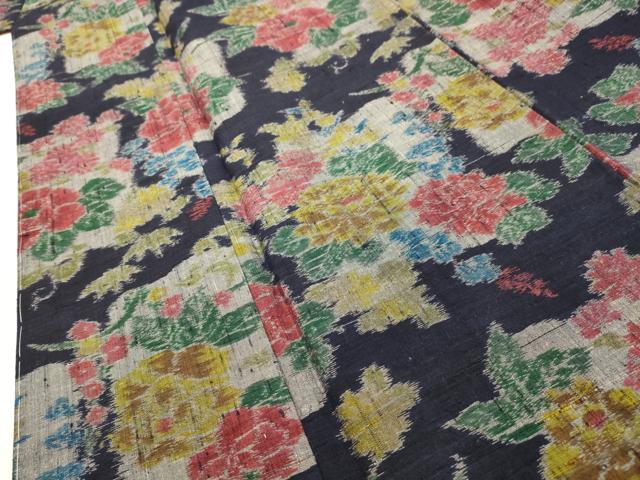 平和屋着物■上質な紬 草花文 正絹 逸品 AABI3944sx