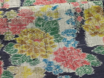 平和屋着物■上質な紬 草花文 正絹 逸品 AABI3944sx