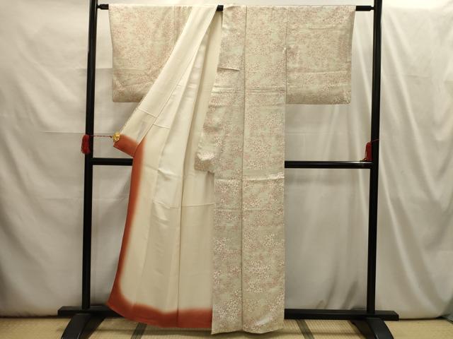 平和屋着物■上質な小紋 霞花文 正絹 逸品 AABI3949sx
